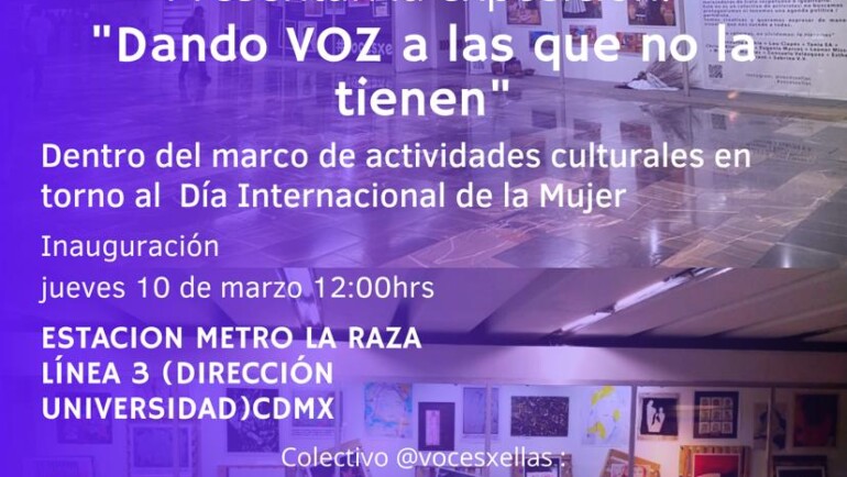 Colectivo @vocesxellas inaugura exposición ￼“Dando VOZ a las que no la tienen”